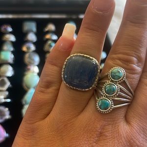 Blue Kyanite Ring - Solid Sterling Silver